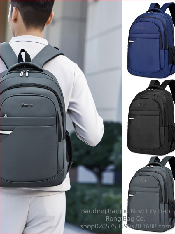 Férfi hátizsák, 20–35 literes kapacitás, utazáshoz és iskolába, 16 hüvelykes laptop, poliészter, légáteresztő, egyszínű dizájn, tél 2025 kiadás