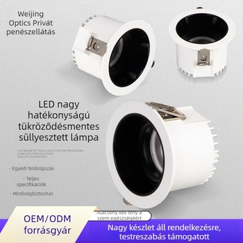 LED beépített downlight 75 mm – otthoni használatra (hálószoba, nappali, folyosó), tükröződésmentes világítás