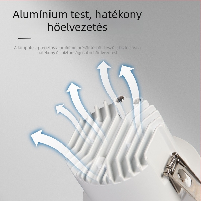 LED beépített downlight 75 mm – otthoni használatra (hálószoba, nappali, folyosó), tükröződésmentes világítás