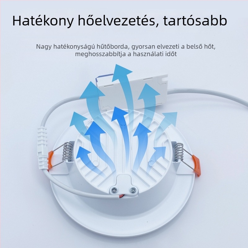 LED beépített mennyezeti downlight, hengeralakú, nappalira és folyosóra, beltéri világítás ruházati üzlethez