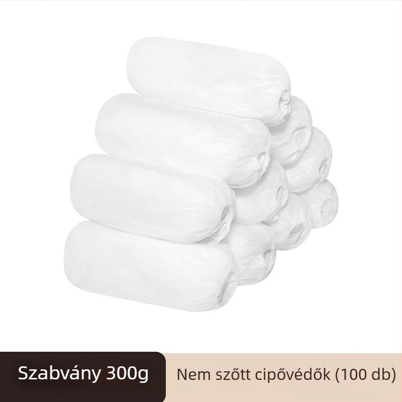 Fehér, vastagított egyszer használatos cipővédők nem szövött anyagból, otthoni használatra, univerzális méret, belső csúszásmentes