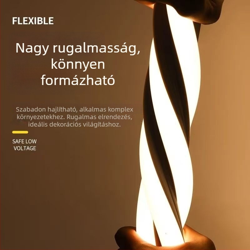 LED lágy szilikon szalag, 12V/24V, alacsony feszültségű, rugalmas, kültéri világításhoz