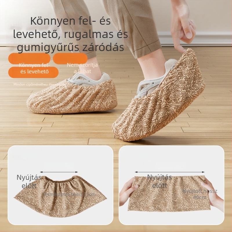 Egyszer használatos cipővédők nem szőtt anyagból, beltéri használatra, könnyen felhúzhatók, ultra vastag, vízálló, csúszásmentes, kopásálló, gépteremhez