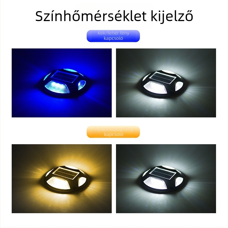 Napelemes kültéri föld alatti lámpák lépcsőkhöz, udvarhoz és gyephez – IP65 vízálló LED dekor világítás