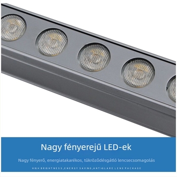 RGB külső falmosó lámpa, 12W, 24V, IP65, alumínium ház, 1800–6000K, 800 lm
