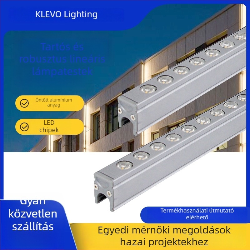 RGB külső falmosó lámpa, 12W, 24V, IP65, alumínium ház, 1800–6000K, 800 lm
