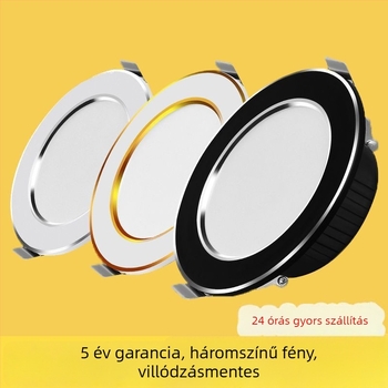 Háromszínben állítható LED beépíthető mennyezeti lámpa, 7,5 cm nyílás, 5W/12W, nappaliba