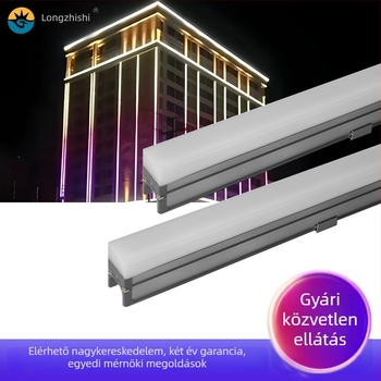 LED kültéri kontúrvilágítás épületekhez, korlátokhoz és hidakhoz – vízálló lineáris világítás, DC24V, IP67, 1000 mm hosszú, 120° beesési szög, DMX512 állítható, alumínium ház, mono vagy színes
