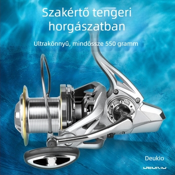 DEUKIO Spinning orsó, teljesen fémszerkezet, sós víznek ellenálló, hosszú dobásokhoz, csalikkal történő horgászatra