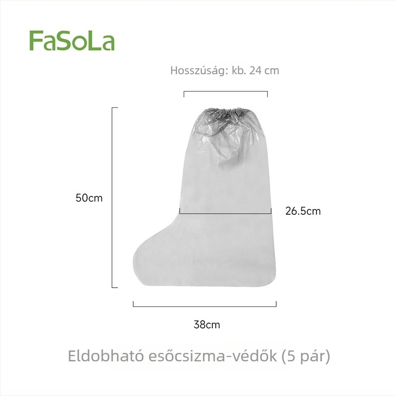 FaSoLa Egyszer használatos esőcsizma védőfedők térdig érő, vízálló, csúszásmentes, felnőtteknek – ideális kerékpározáshoz és raftinghoz