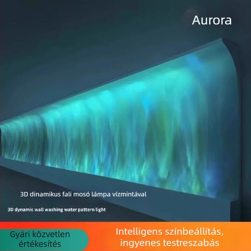 LED falikar vízmintás, 3D dinamikus falikar hálószoba hátfalához, hangulatvilágítás a nappaliba és KTV bárhoz