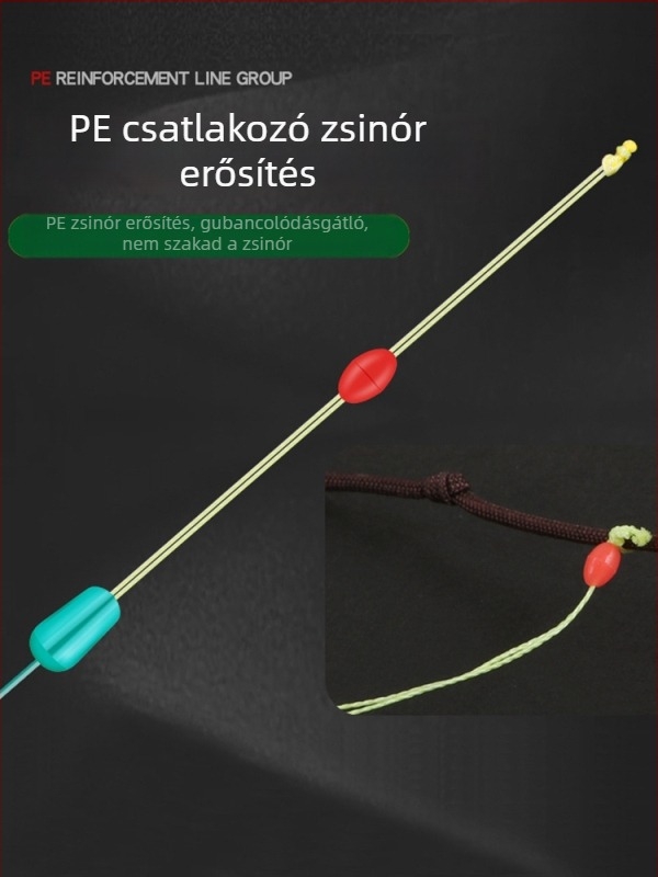 PE megerősített fő zsinór — kész, kötött nylon zsinór halászathoz, hosszúságok 2,7–8,1 m