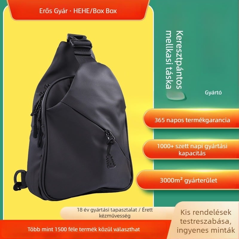 Férfi minimalist Crossbody táska üzleti és mindennapi használatra, egyszínű PU bőr