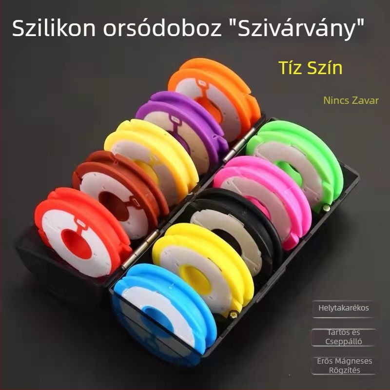 Szilikon halászati damil orsó fő doboz, kétszintes szivárvány, 4-16-os orsó, nagy, tartós.
