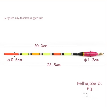 Barr Fir faanyagból készült függőleges horgászúszó sárgaréz súllyal és hosszú farokkal, vízálló