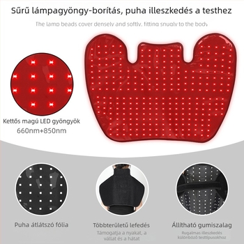 660 nm vörösfény terápiás váll- és nyakmelegítő kendő, hordozható otthoni használatra, infravörös fűtés 850 nm-es