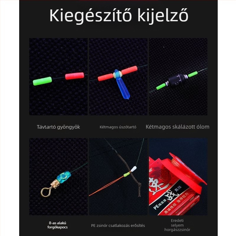 Szilikon tengelykészlet horgászathoz – PE-vel megerősített fő zsinór, piros tengely