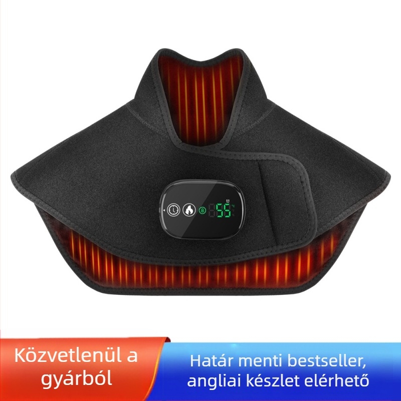 Újratölthető elektromos fűtésű sál hát-, váll- és nyak számára, melegítő párnával és három hőmérsékleti szinttel