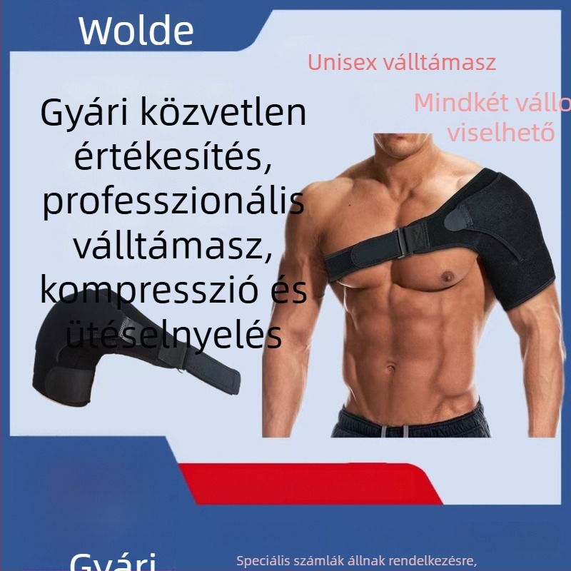 Állítható sport vállpánt kompresszióval edzéshez, váll-imobilizátor, sérülésmegelőzés, jégcsomag funkció a váll és a nyak számára
