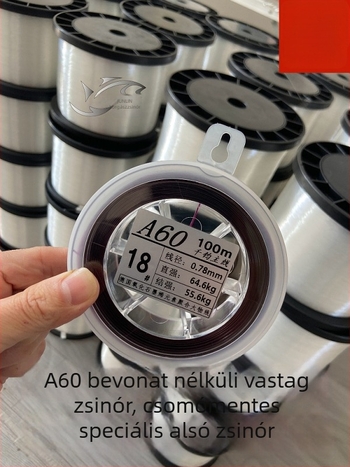 A60 bevonat nélküli nagyhorgász damil, 500 m, csomómentes, nylon