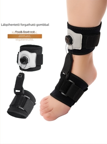 Forgó gombos bokaortézis belső és külső rögzítőpántokkal — nappali és éjszakai használatra, állítható lábfej-emelés és támasz