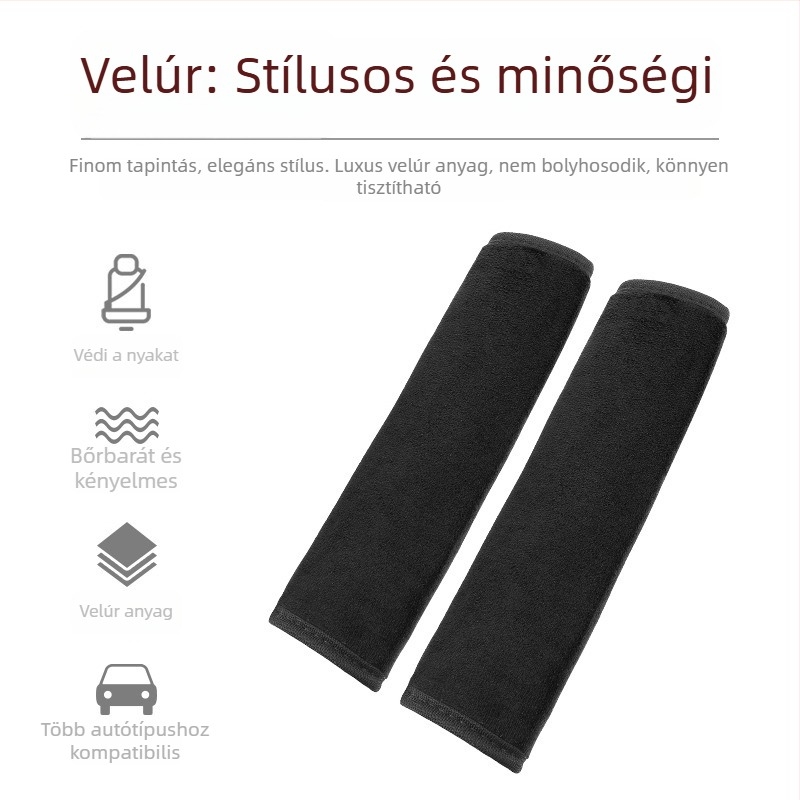 Autó biztonsági öv vállpárnák, plüss, rajzolt mintával, belső autó kiegészítő, pár