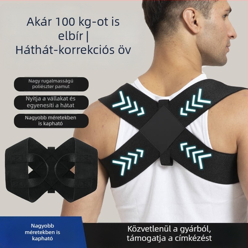 Tartásjavító hát edzőöv, fitnessre és futásra, váll-támogatás
