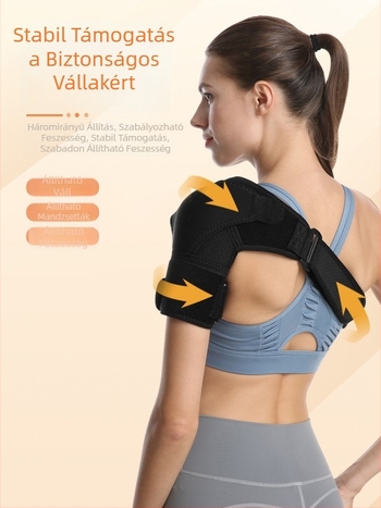 Állítható neoprénes vállortézis, felnőtteknek, válltámogatás sporthoz, diszlokáció elleni védelem