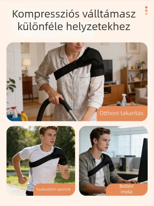 Állítható neoprénes vállortézis, felnőtteknek, válltámogatás sporthoz, diszlokáció elleni védelem