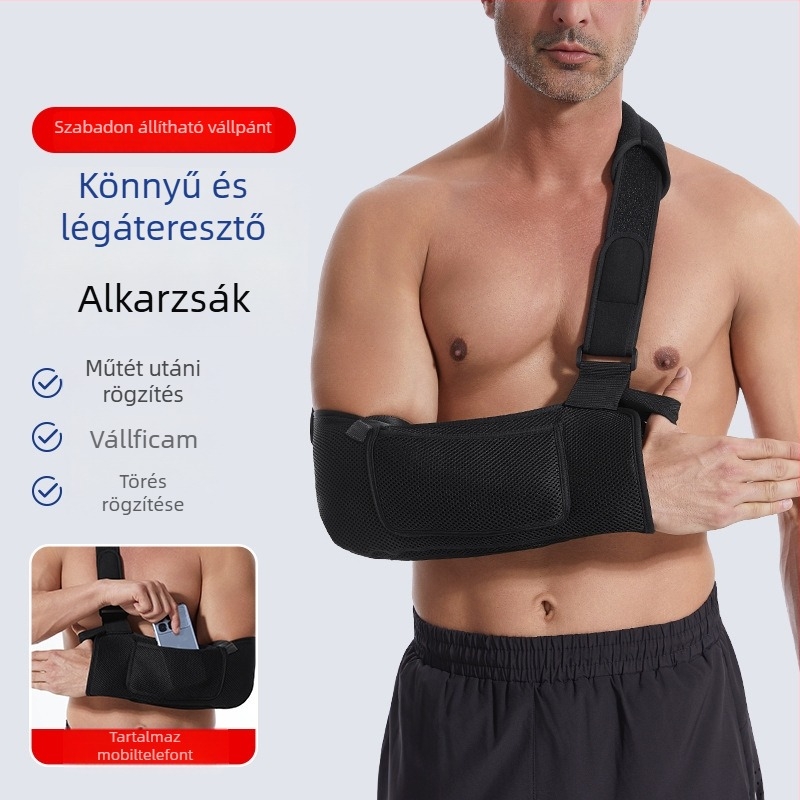 Könnyű, lélegző alkartámasz, állítható rögzítéssel, védő a kar és a váll számára