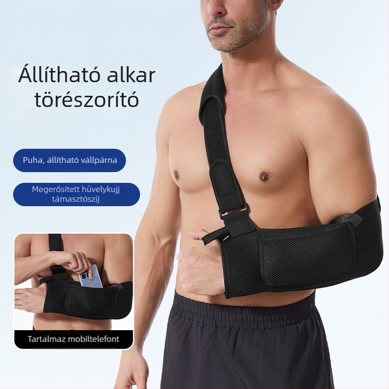 Könnyű, lélegző alkartámasz, állítható rögzítéssel, védő a kar és a váll számára