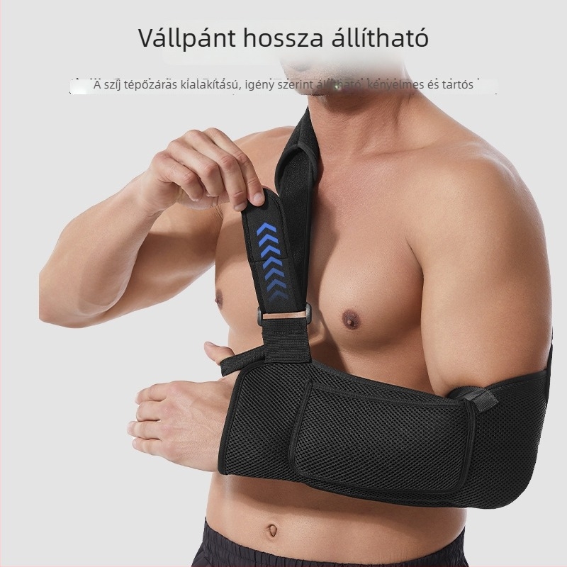 Könnyű, lélegző alkartámasz, állítható rögzítéssel, védő a kar és a váll számára