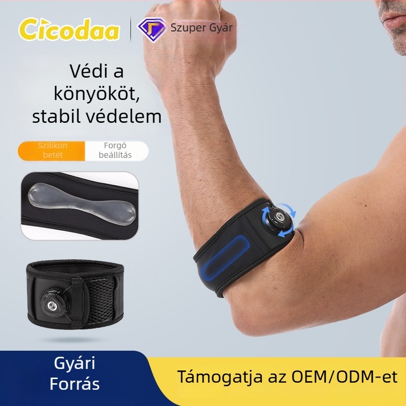 Állítható könyökvédő gombbal, szilikon könyökvédő sporthoz és edzéshez