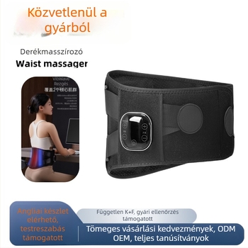 Újratölthető derék masszírozó fűtéssel és vibrációval, piros fényű melegítő öv intelligens hőmérséklet-szabályozással