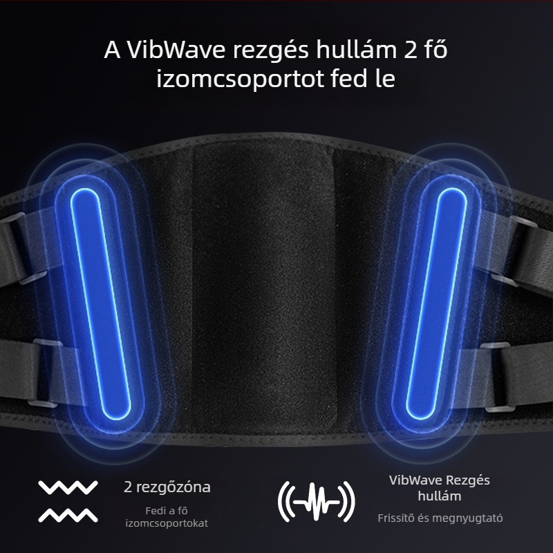 Újratölthető derék masszírozó fűtéssel és vibrációval, piros fényű melegítő öv intelligens hőmérséklet-szabályozással