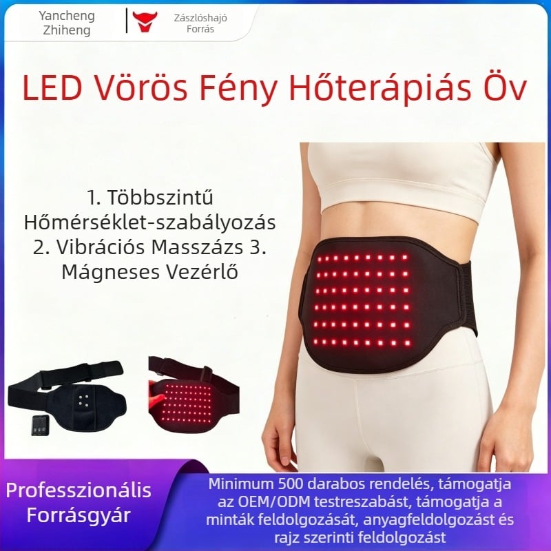 Deréktámasz vörös fény fűtésével, melegítő és rezgő masszázzsal — irodába, otthonra és kültéri kerékpározáshoz