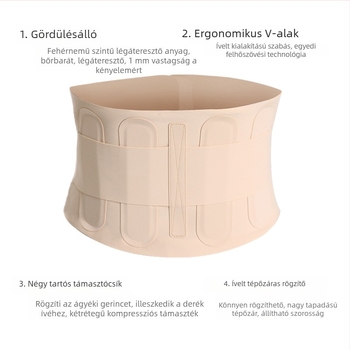 Deréktámasztó öv irodai és edzéshez, légáteresztő, könnyű nyomású öv.
