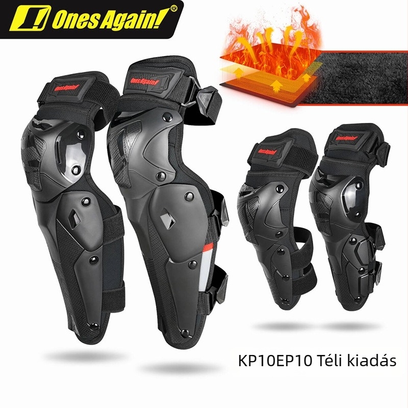 Ones Again CE-minősítésű motorkerékpáros térd- és könyökvédők – téli fleece-beléssel, férfiaknak