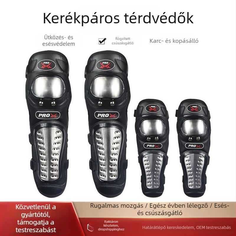 Motorkerékpáros térd- és könyökvédők, négy darabos készlet