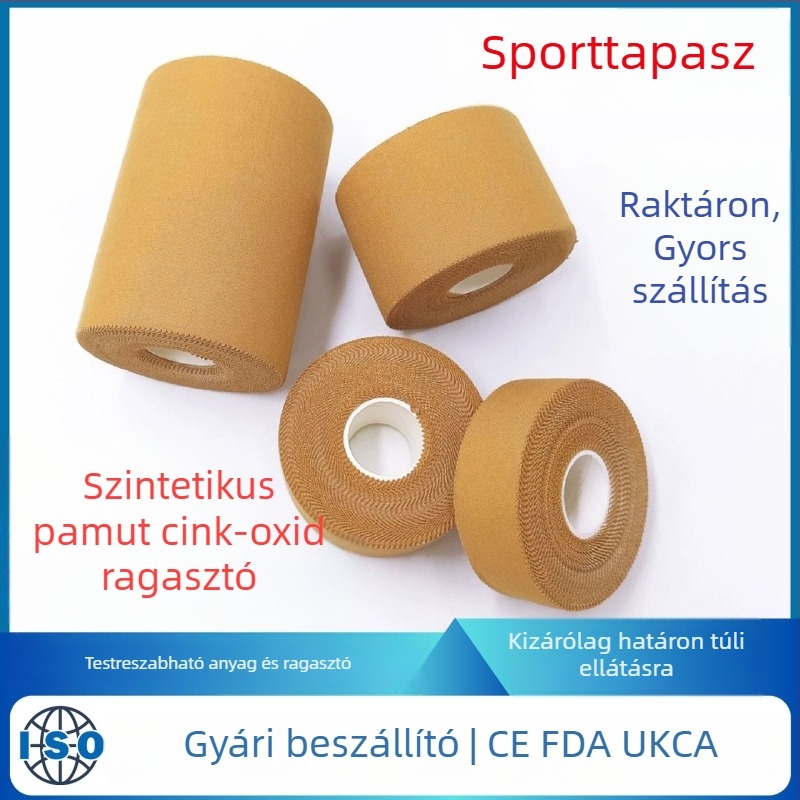 Cink-oxidot tartalmazó boka támogató ragasztószalag, lélegző, hipoallergén, erős ragasztóval, sporthoz