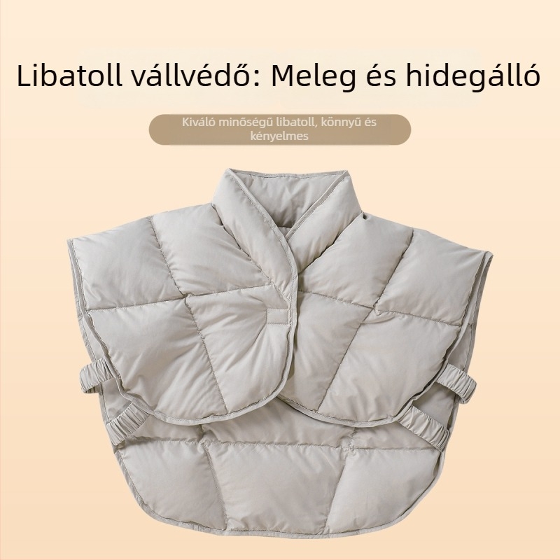 Libatollal töltött vállkendő, uniszex, nyaki és vállvédő, téli meleg