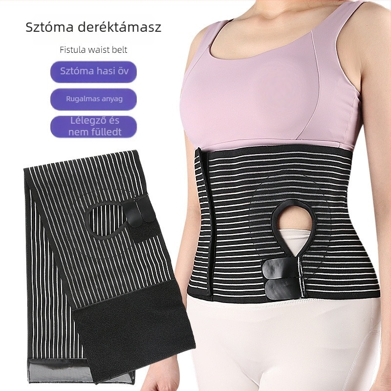 Új elasztikus ostómiás deréköv automatikusan szabályozható derékszíjjal és sztóma nyílással