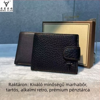 Férfi bőrpénztárca több kártyatartóval – Vintage stílus, első réteg marhabőrből