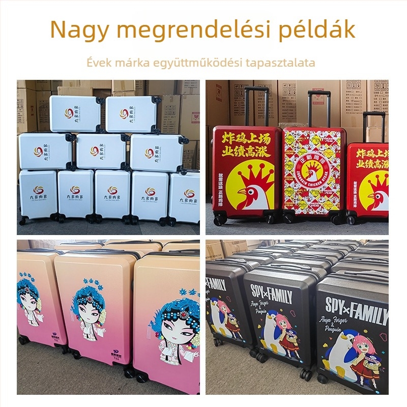 24/28 hüvelykes alumínium vázas bőrönd logóval, vállalati ajándék, TSA kombinációs zár, kézipoggyász