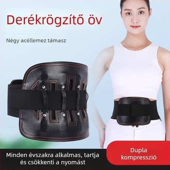 Bőr deréktáji támasztó öv a derekhoz és az alsó háti részhez, porckorong-protrúzió esetén, mind a négy évszakban