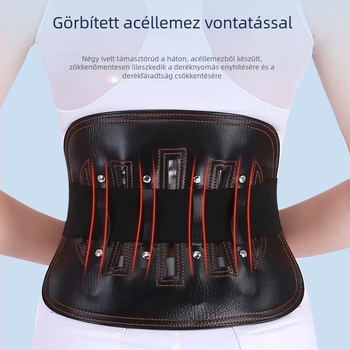 Bőr deréktáji támasztó öv a derekhoz és az alsó háti részhez, porckorong-protrúzió esetén, mind a négy évszakban