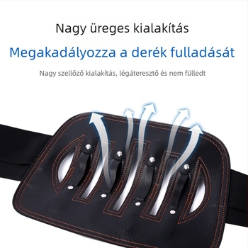 Bőr deréktáji támasztó öv a derekhoz és az alsó háti részhez, porckorong-protrúzió esetén, mind a négy évszakban