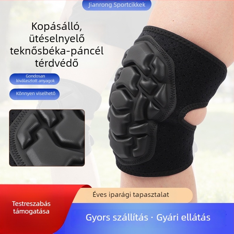 Gyerekeknek készült kültéri kerékpáros térdvédők: esés- és ütésvédelmet nyújtó, kopásálló, vastag teknőshéj dizájnnal