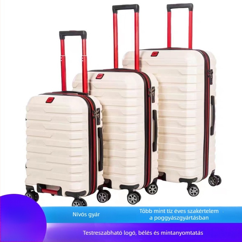 20 hüvelykes keményhéjú utazótáska cipzárral, kopásálló és tartós, üzleti és szabadidős használatra, csendes, univerzális kerekekkel