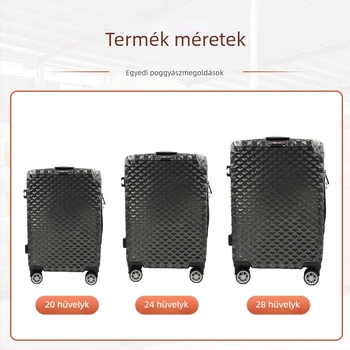 Polikarbonát bőrönd csendes 360° görgőkkel, uniszex utazótáska, egyszínű külső, kombinációs zár, méretek 20/24/29 inch